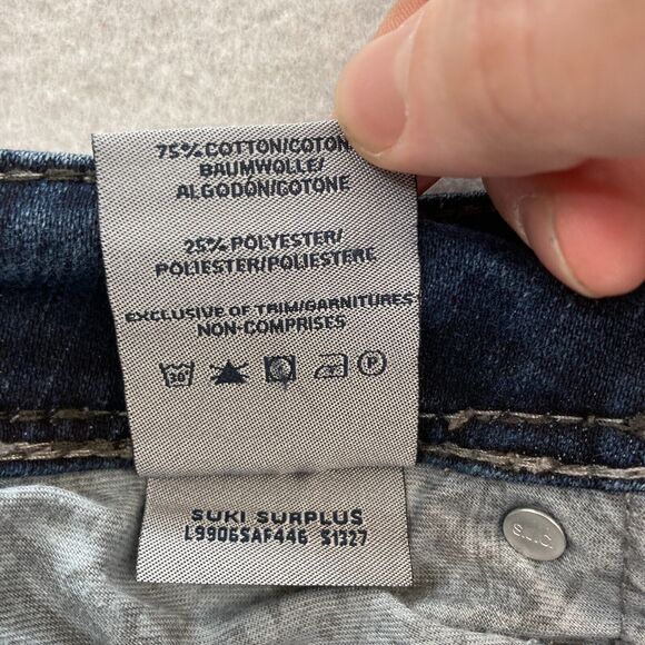 Silver Jeans Suki Surplus Women's 28x30 Bootcut Dark Blue Stretch Denim Grunge - Picture 7 of 16